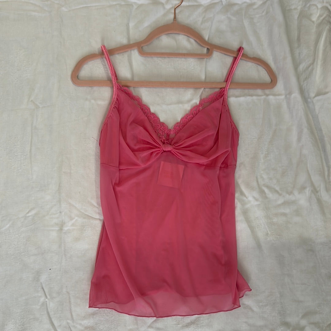 Vintage pink mesh cami