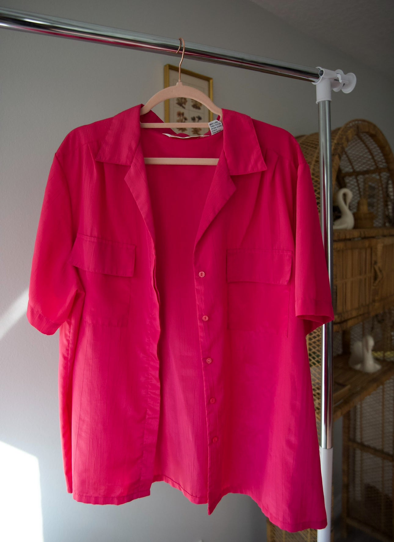 Vintage hot pink button up shirt Lua Mae Vintage hot pink button up shirt Lua Mae