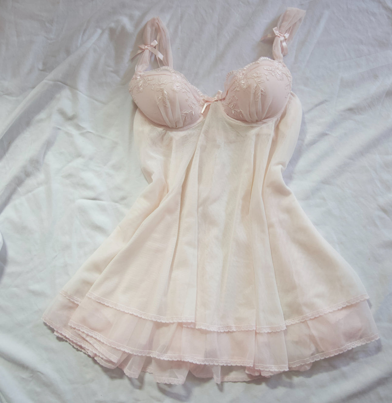 Vintage In Bloom soft pink babydoll dress