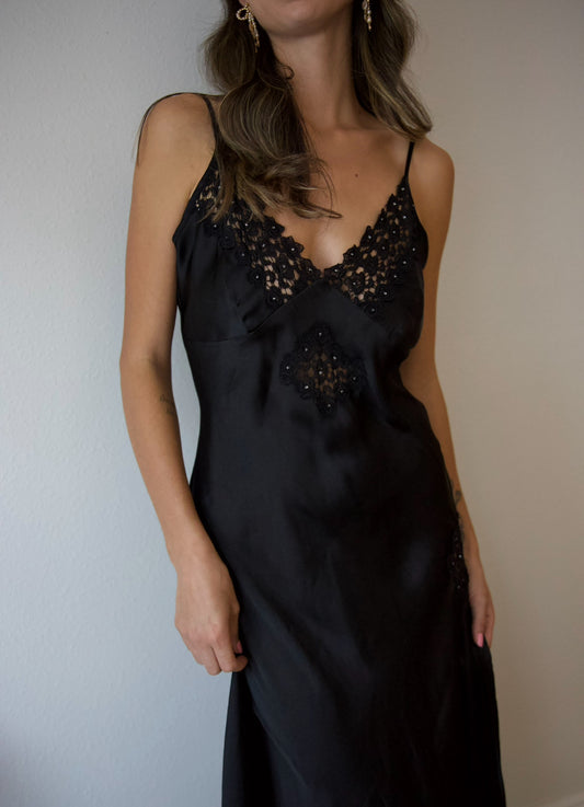 Vintage black slip dress