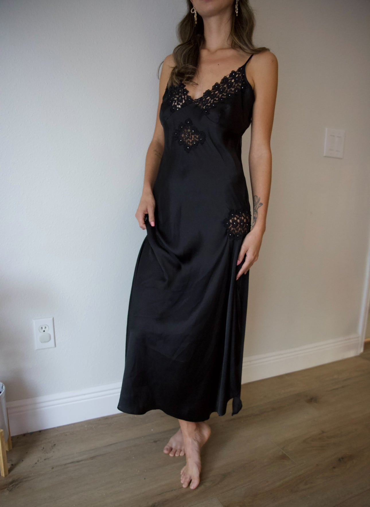 Vintage black slip dress